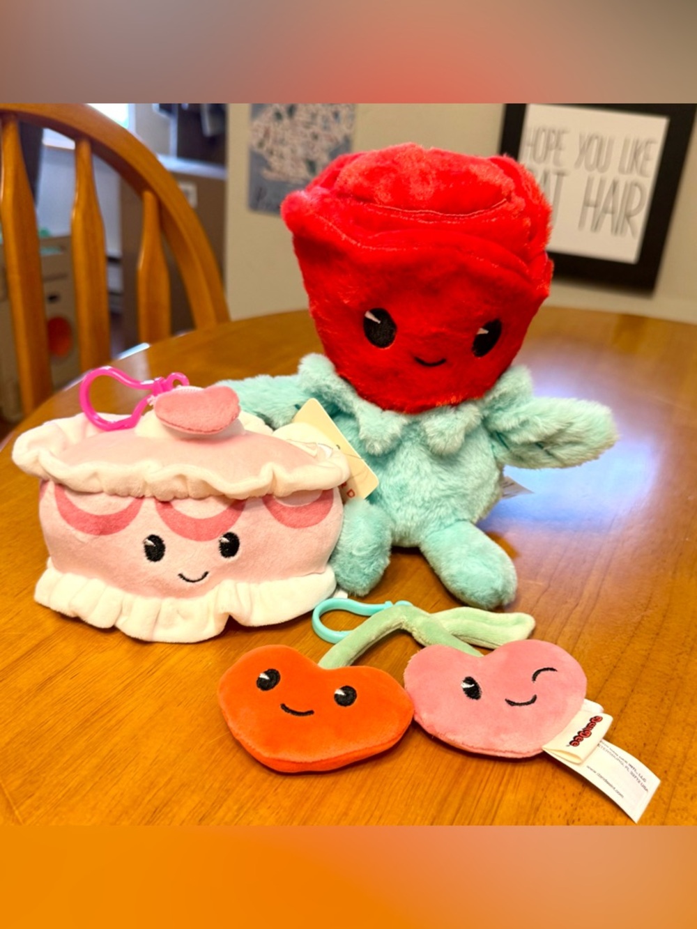 New, Lot of 3 Dan Dee Valentine’s Day Plush Smiley Face Items- See Description